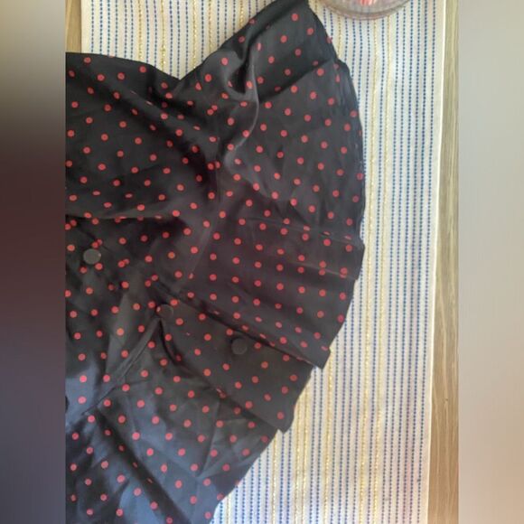 Veronica Beard Mini Dress Size 4 Linley Black And Red Polka Dot Long Sleeve Silk - Picture 10 of 14